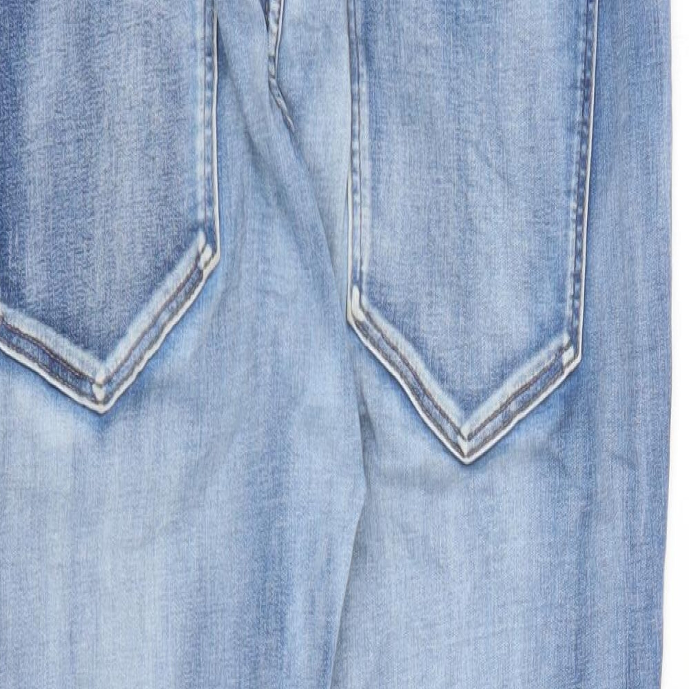 H&M Womens Blue Cotton Straight Jeans Size 16 L29 in Regular