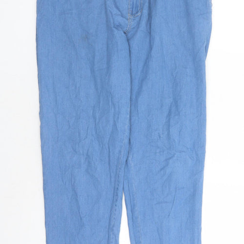 House/Denim Womens Blue Cotton Straight Jeans Size 30 in L29 in Regular Zip - Elasticated Waist