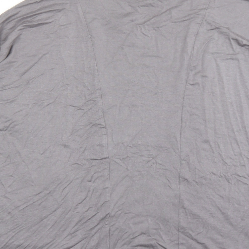 Yong Kim Womens Grey Modal Basic T-Shirt Size 14 Round Neck - Pockets