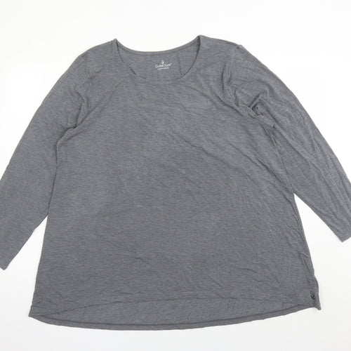 Cuddl Duds Womens Grey Modal Basic T-Shirt Size 3XL Round Neck
