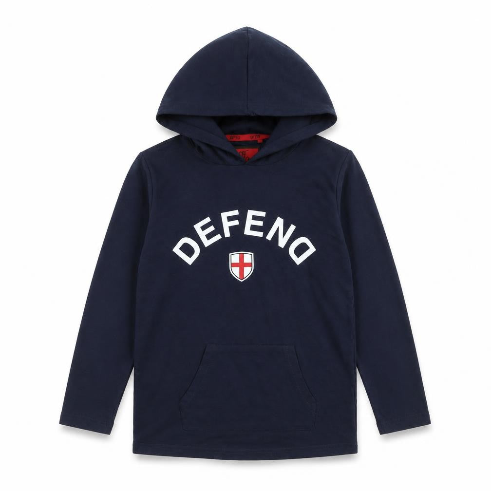 DFNd Boys Blue Cotton Pullover Hoodie Size 11-12 Years Pullover - England Football Defend
