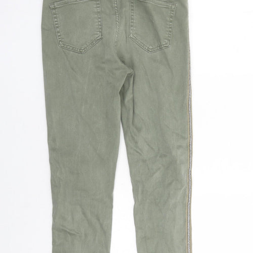 Marks and Spencer Womens Green Cotton Skinny Jeans Size 12 L27 in Regular Zip - The Carrie Style