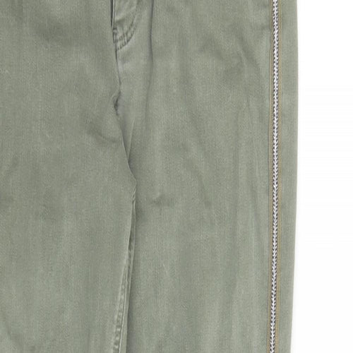 Marks and Spencer Womens Green Cotton Skinny Jeans Size 12 L27 in Regular Zip - The Carrie Style