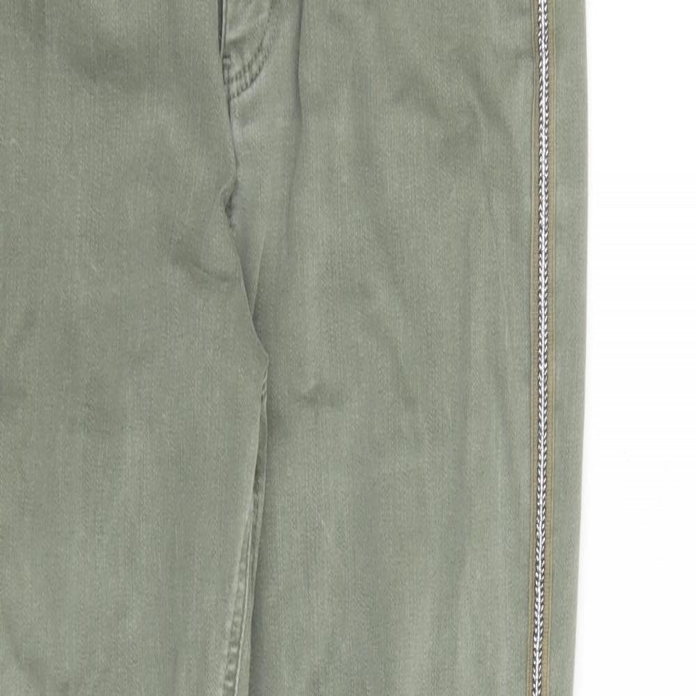 Marks and Spencer Womens Green Cotton Skinny Jeans Size 12 L27 in Regular Zip - The Carrie Style