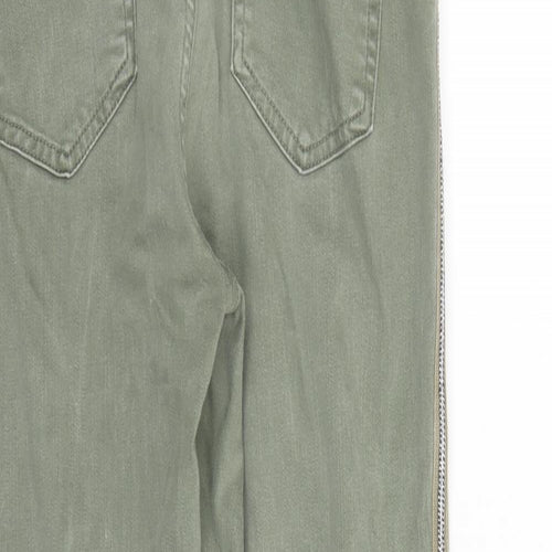 Marks and Spencer Womens Green Cotton Skinny Jeans Size 12 L27 in Regular Zip - The Carrie Style