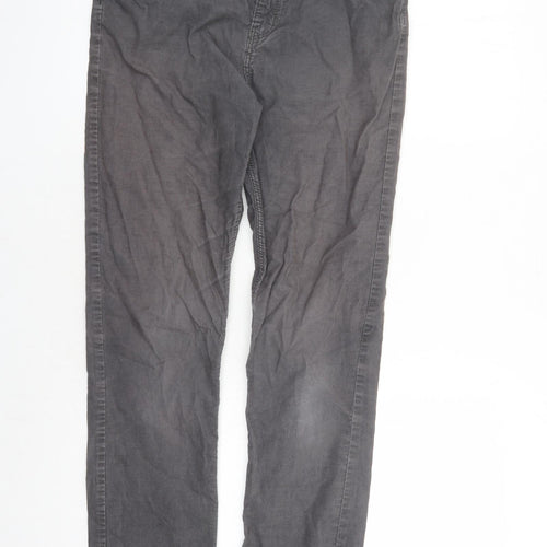 H&M Boys Grey Cotton Chino Trousers Size 14 Years L30 in Regular Zip