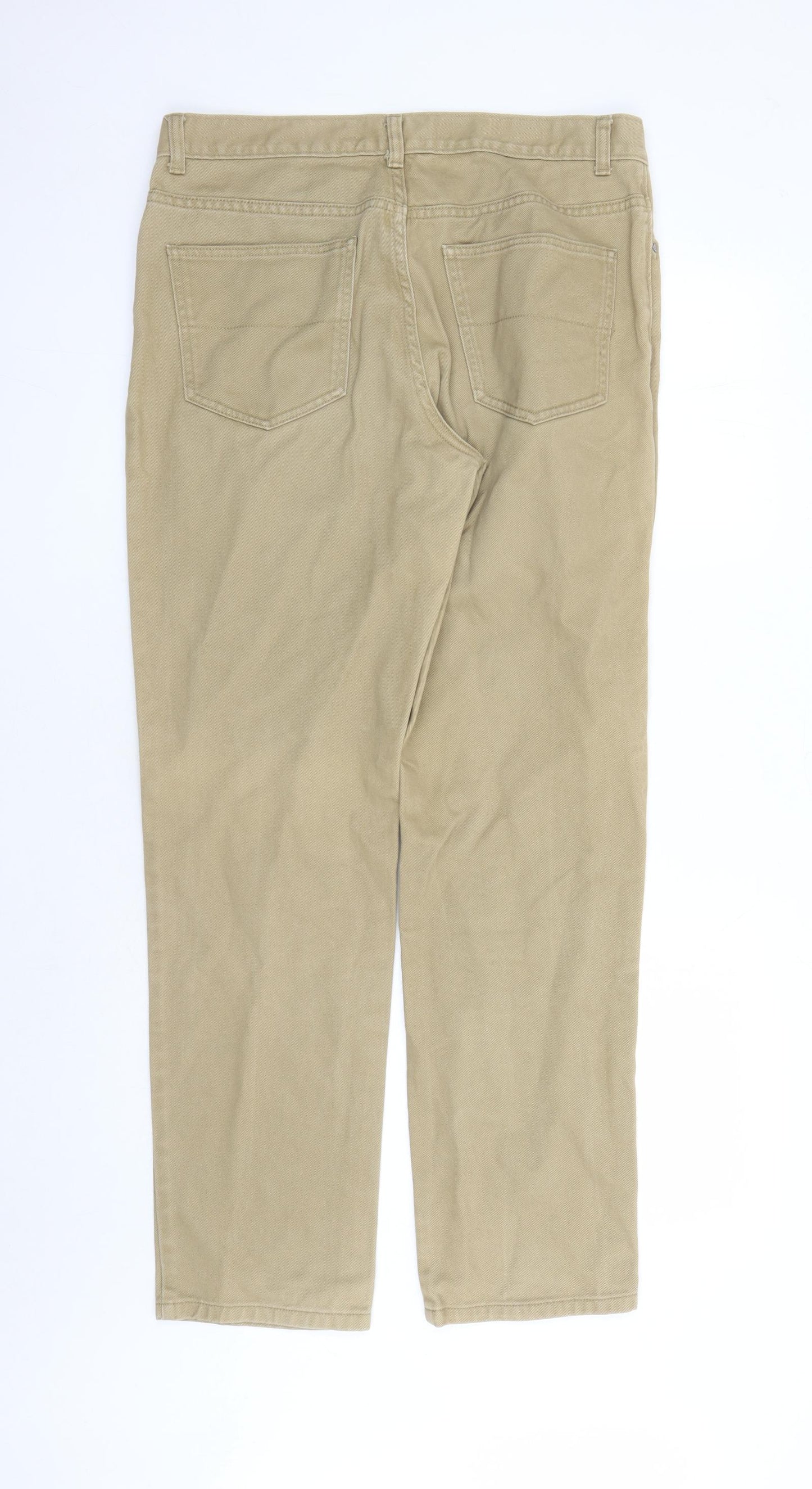 TU Mens Brown Cotton Straight Jeans Size 34 in L32 in Regular Zip - Pockets