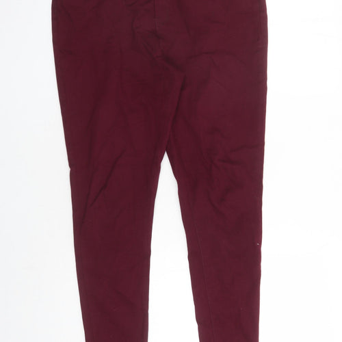 Denim & Co. Womens Red Cotton Skinny Jeans Size 14 L29 in Regular Zip