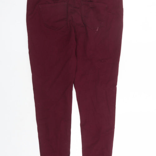 Denim & Co. Womens Red Cotton Skinny Jeans Size 14 L29 in Regular Zip