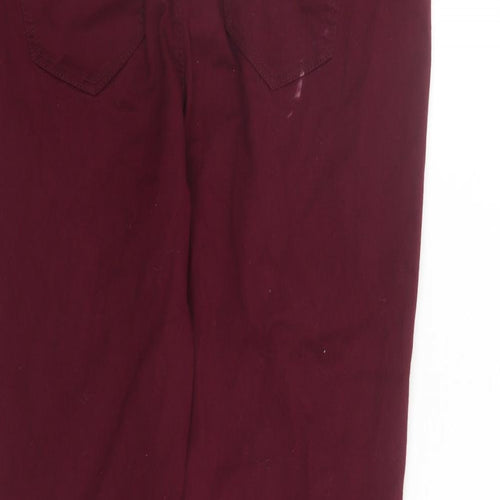 Denim & Co. Womens Red Cotton Skinny Jeans Size 14 L29 in Regular Zip