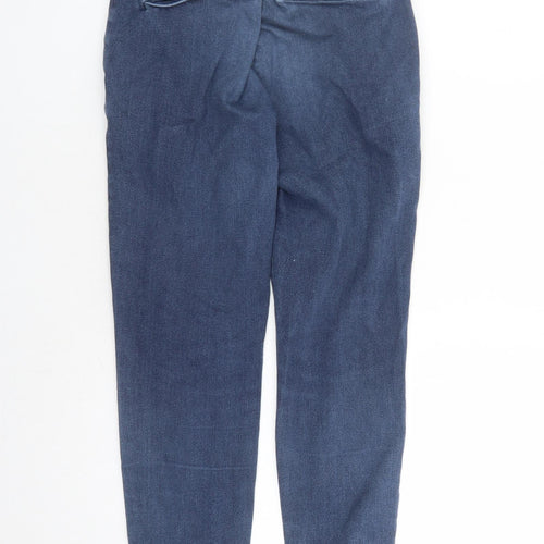 Uniqlo Womens Blue Cotton Cropped Jeans Size S L24 in Regular Zip - Elasticated Waist