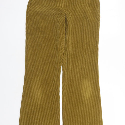 Zara Womens Brown Polyester Trousers Size XS L31 in Regular Zip - Pockets