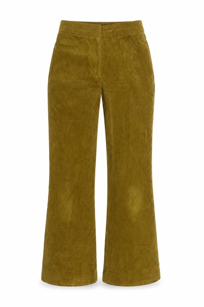 Front view of Zara women’s brown polyester trousers, size XS, 31-inch leg regular zip - pockets