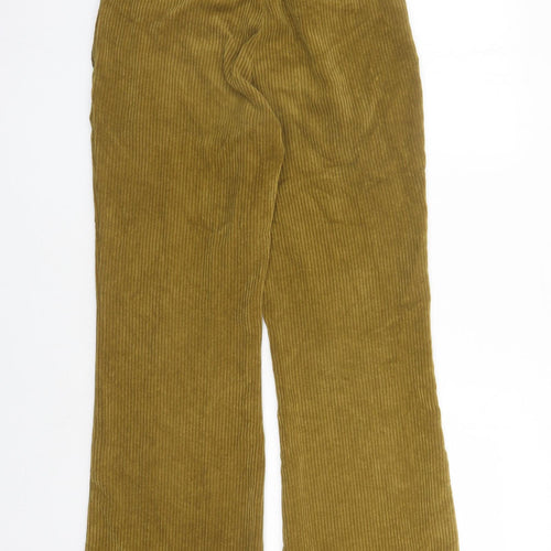 Zara Womens Brown Polyester Trousers Size XS L31 in Regular Zip - Pockets