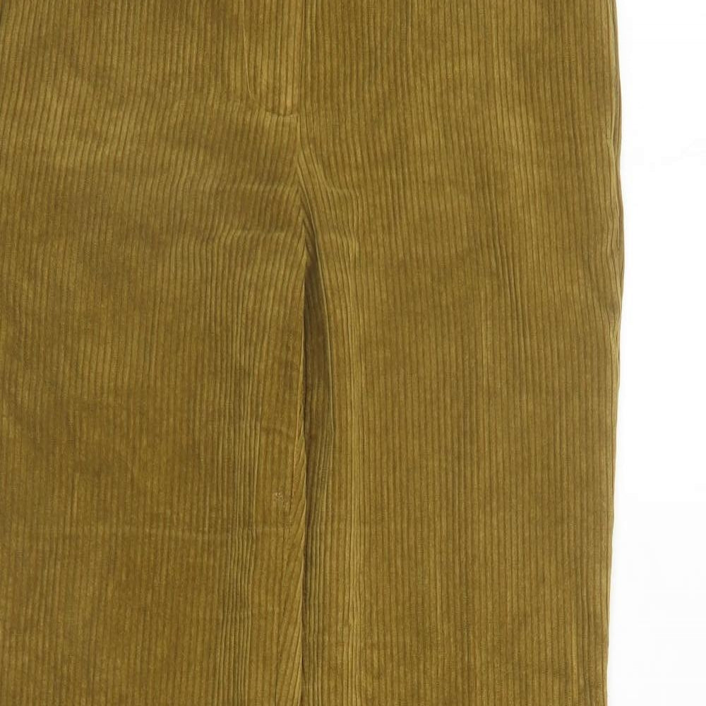 Zara Womens Brown Polyester Trousers Size XS L31 in Regular Zip - Pockets