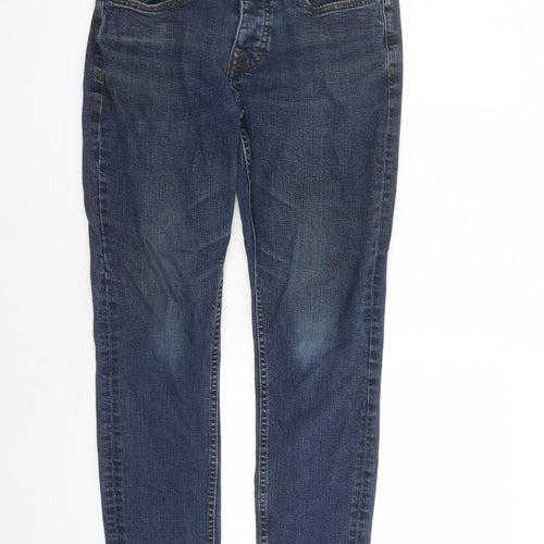 Denim & Co. Mens Blue Cotton Straight Jeans Size 30 in L27 in Regular Button - Pockets