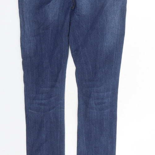 Denim & Co. Womens Blue Cotton Skinny Jeans Size 10 L31 in Regular Zip - Pockets