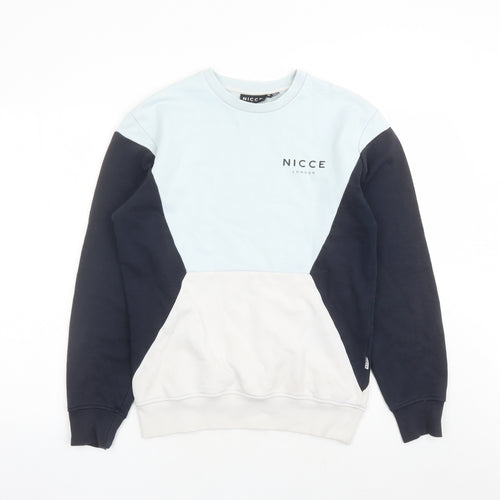 NICCE London Mens Blue Cotton Pullover Sweatshirt Size XS