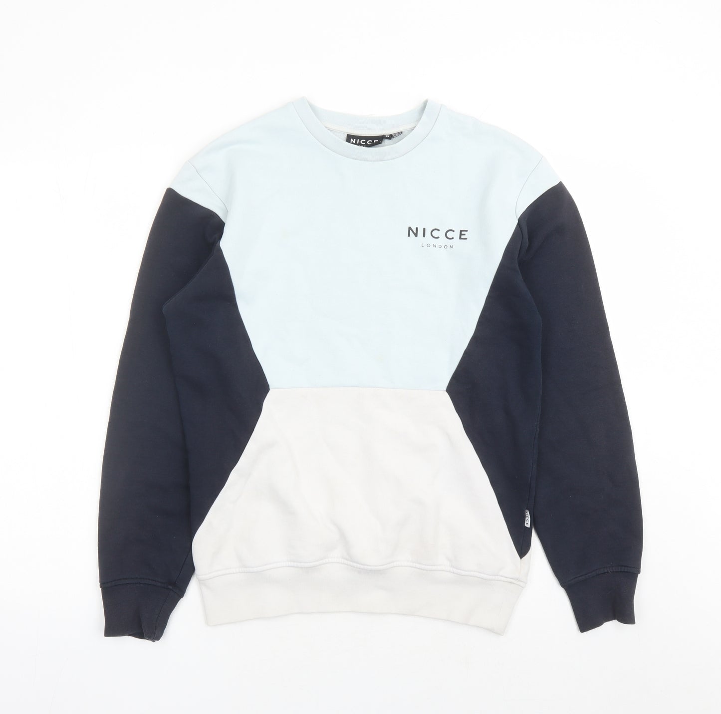 NICCE London Mens Blue Cotton Pullover Sweatshirt Size XS