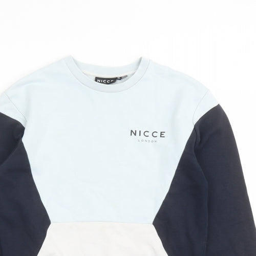 NICCE London Mens Blue Cotton Pullover Sweatshirt Size XS
