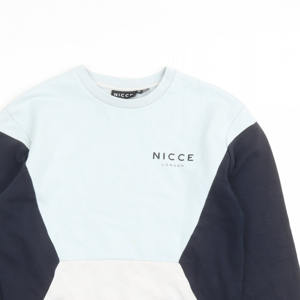 NICCE London Mens Blue Cotton Pullover Sweatshirt Size XS