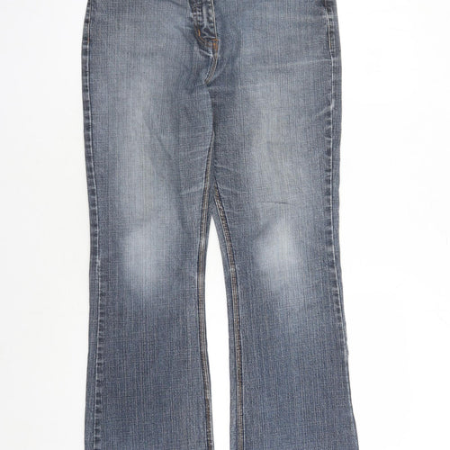 Dorothy Perkins Womens Blue Cotton Bootcut Jeans Size 10 L27 in Regular Zip