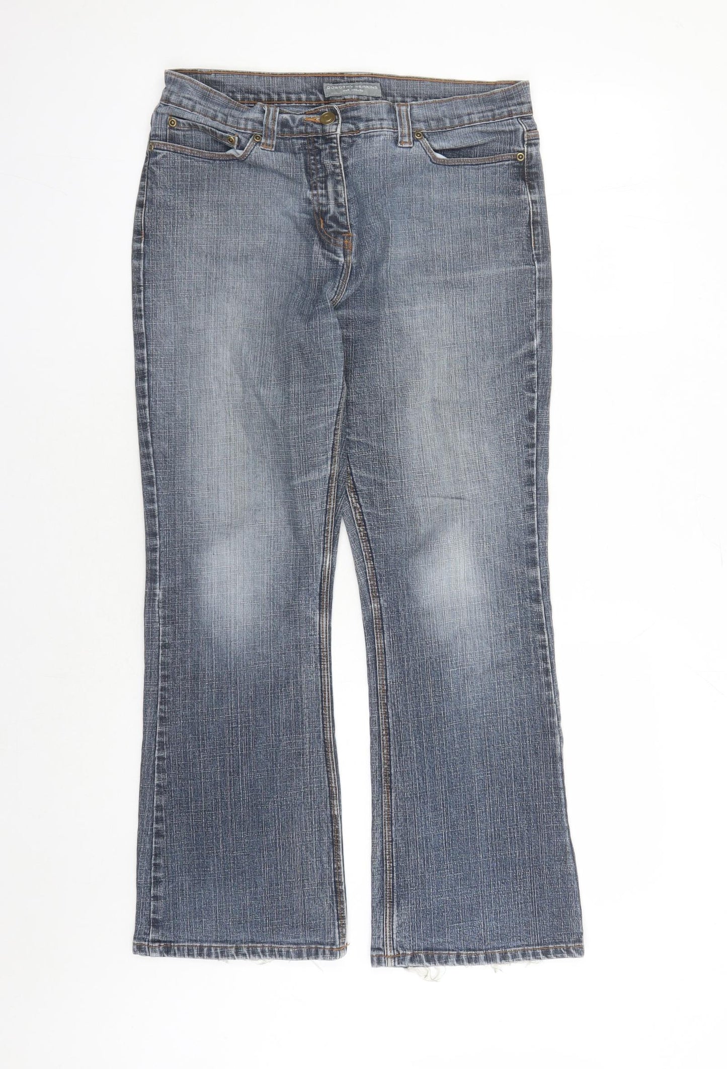 Dorothy Perkins Womens Blue Cotton Bootcut Jeans Size 10 L27 in Regular Zip