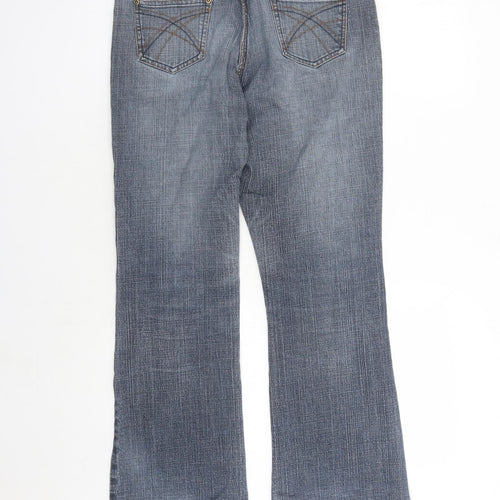 Dorothy Perkins Womens Blue Cotton Bootcut Jeans Size 10 L27 in Regular Zip