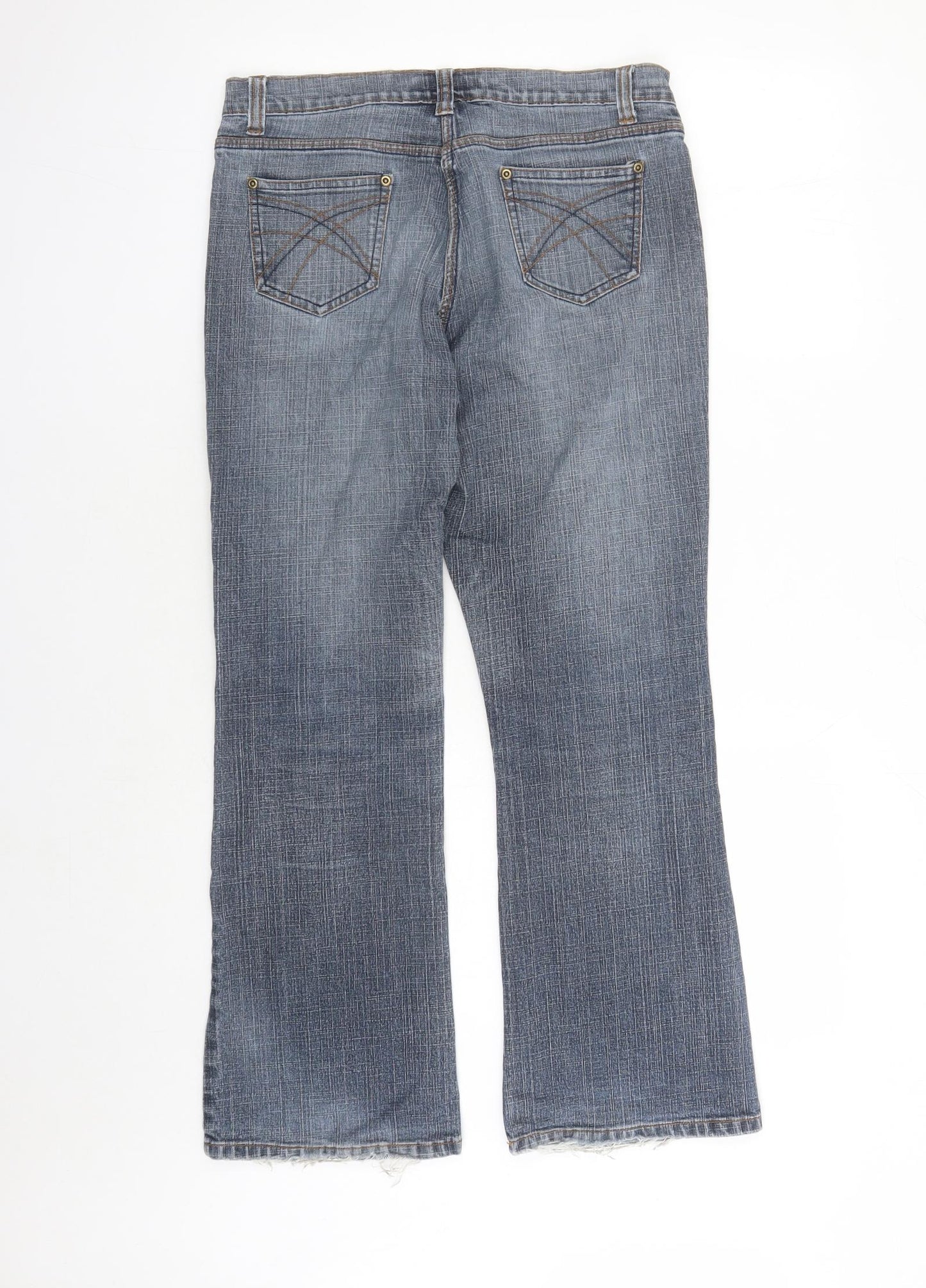 Dorothy Perkins Womens Blue Cotton Bootcut Jeans Size 10 L27 in Regular Zip