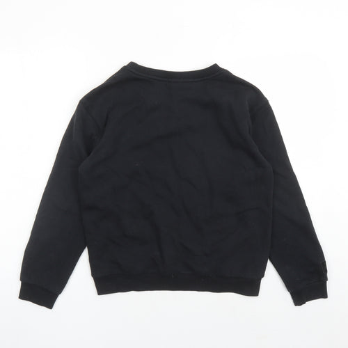 Lonsdale Womens Black Cotton Pullover Sweatshirt Size 8 Pullover