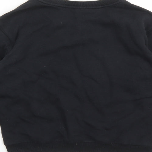 Lonsdale Womens Black Cotton Pullover Sweatshirt Size 8 Pullover