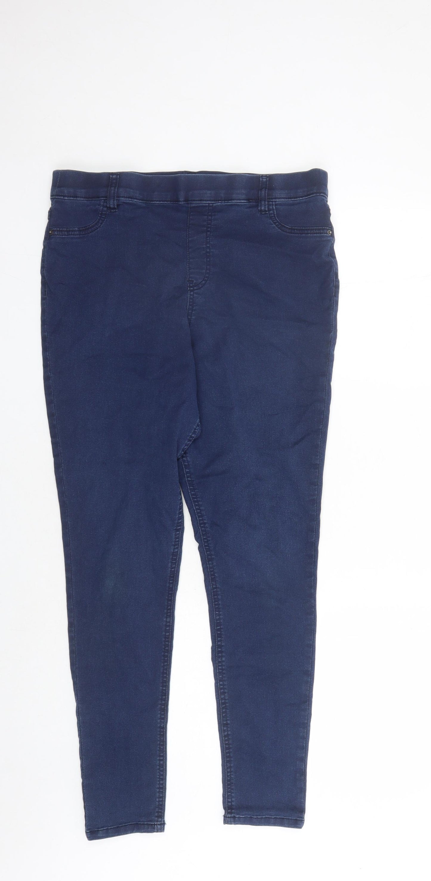 F&F Womens Blue Cotton Jegging Jeans Size 16 L27 in Regular