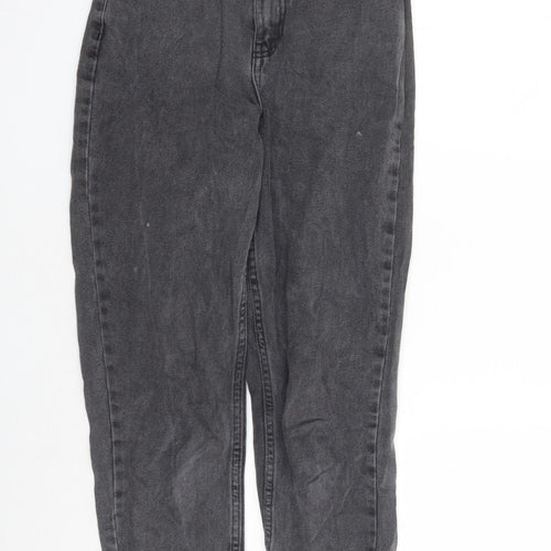 Denim & Co. Womens Grey Cotton Straight Jeans Size 6 L27 in Regular Zip