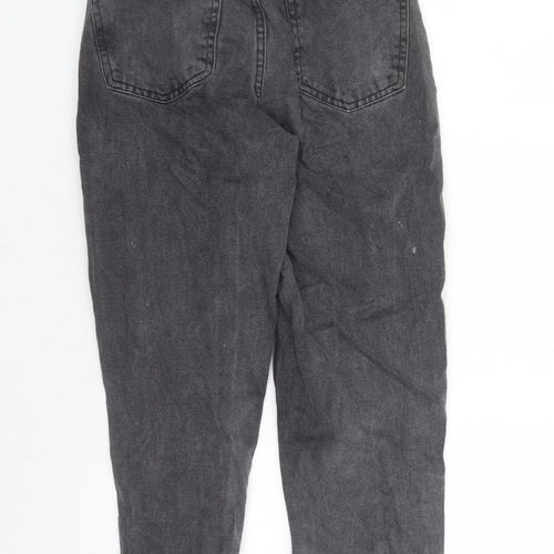 Denim & Co. Womens Grey Cotton Straight Jeans Size 6 L27 in Regular Zip