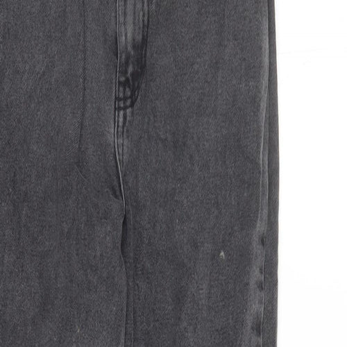 Denim & Co. Womens Grey Cotton Straight Jeans Size 6 L27 in Regular Zip