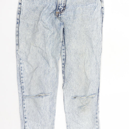 Boogle Womens Blue Cotton Straight Jeans Size 26 in L25 in Regular Zip - Zip Detail On Ankle