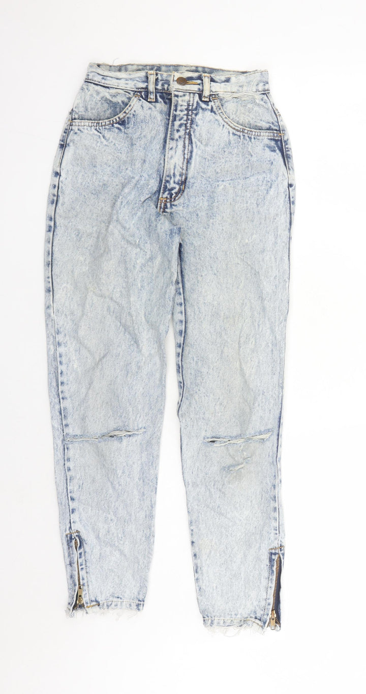 Boogle Womens Blue Cotton Straight Jeans Size 26 in L25 in Regular Zip - Zip Detail On Ankle