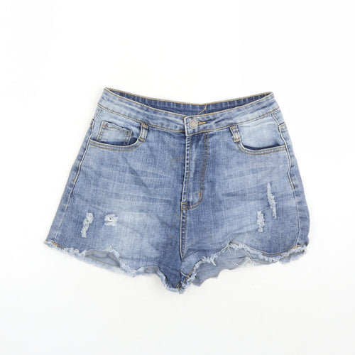 Current Air Womens Blue Cotton Culotte Shorts Size 10 L3 in Regular Zip - Pockets