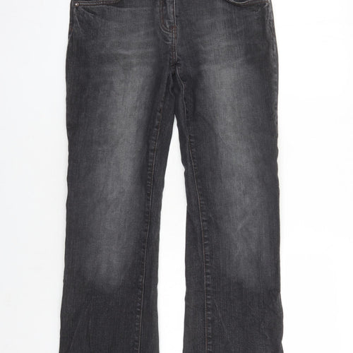 George Womens Black Cotton Bootcut Jeans Size 10 L28 in Regular Zip - Pockets