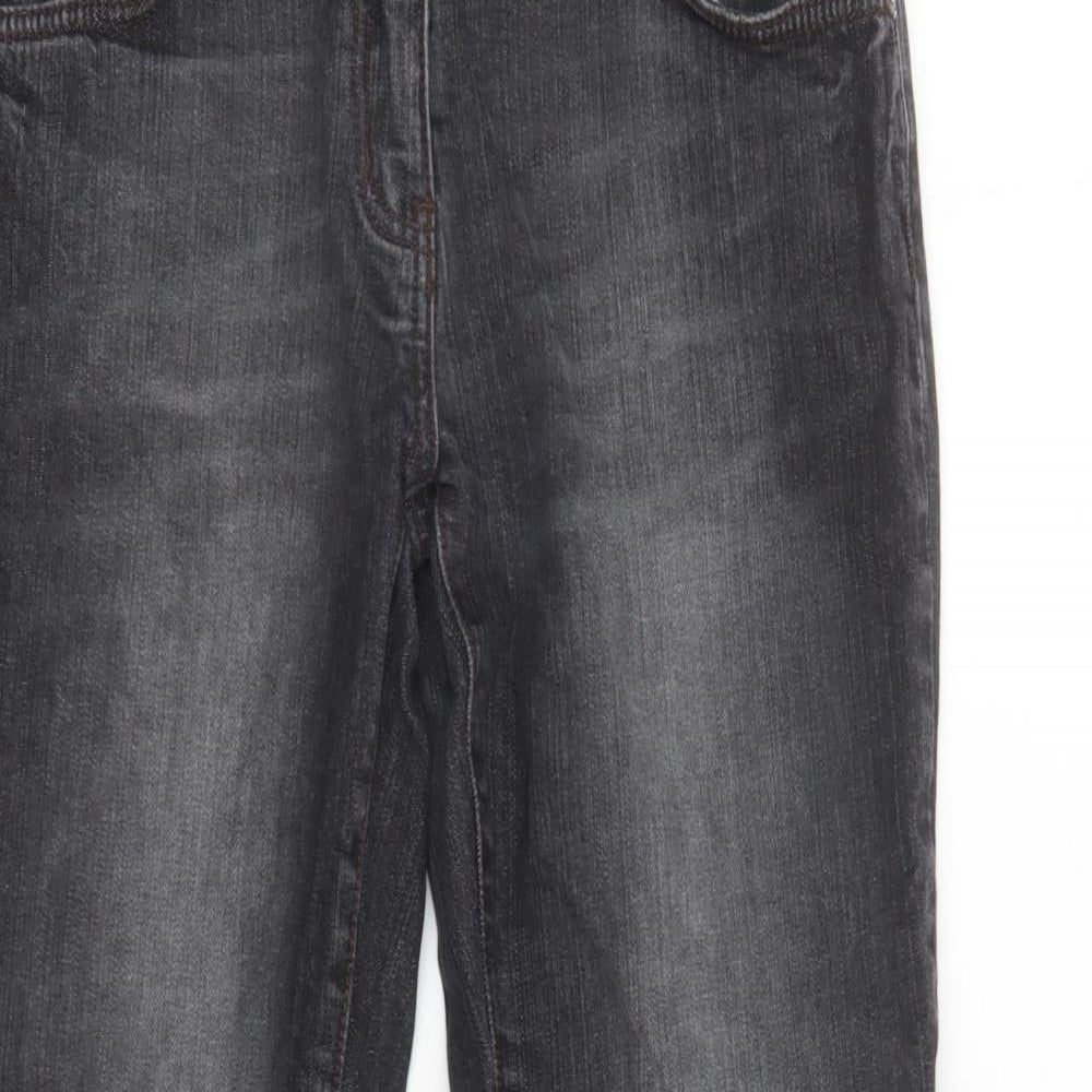 George Womens Black Cotton Bootcut Jeans Size 10 L28 in Regular Zip - Pockets