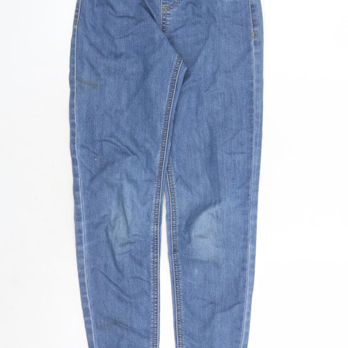 Nutmeg Girls Blue Cotton Jegging Jeans Size 9-10 Years L24 in Regular - Elasticated Waist