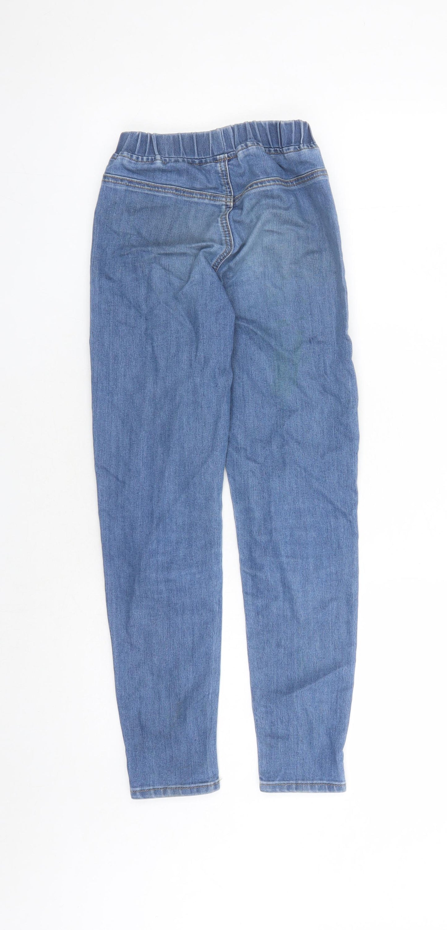 Nutmeg Girls Blue Cotton Jegging Jeans Size 9-10 Years L24 in Regular - Elasticated Waist