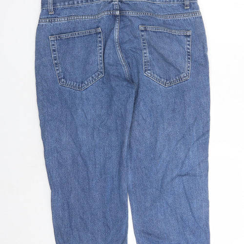 George Womens Blue Cotton Cropped Jeans Size 38 in L24 in Regular Zip - Pockets
