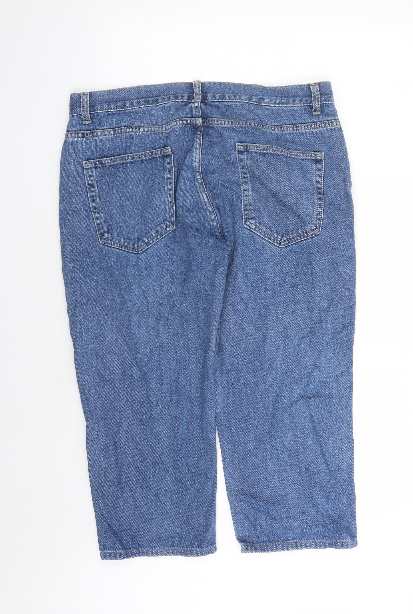 George Womens Blue Cotton Cropped Jeans Size 38 in L24 in Regular Zip - Pockets
