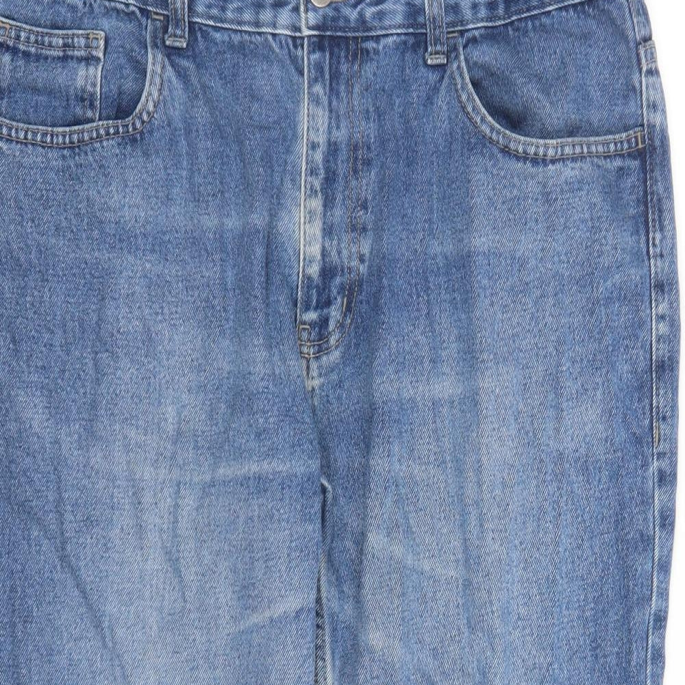 George Womens Blue Cotton Cropped Jeans Size 38 in L24 in Regular Zip - Pockets