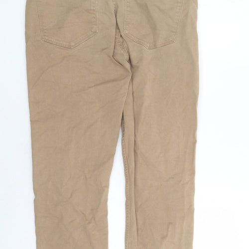 Fat Face Mens Brown Cotton Straight Jeans Size 32 in L30 in Regular Zip