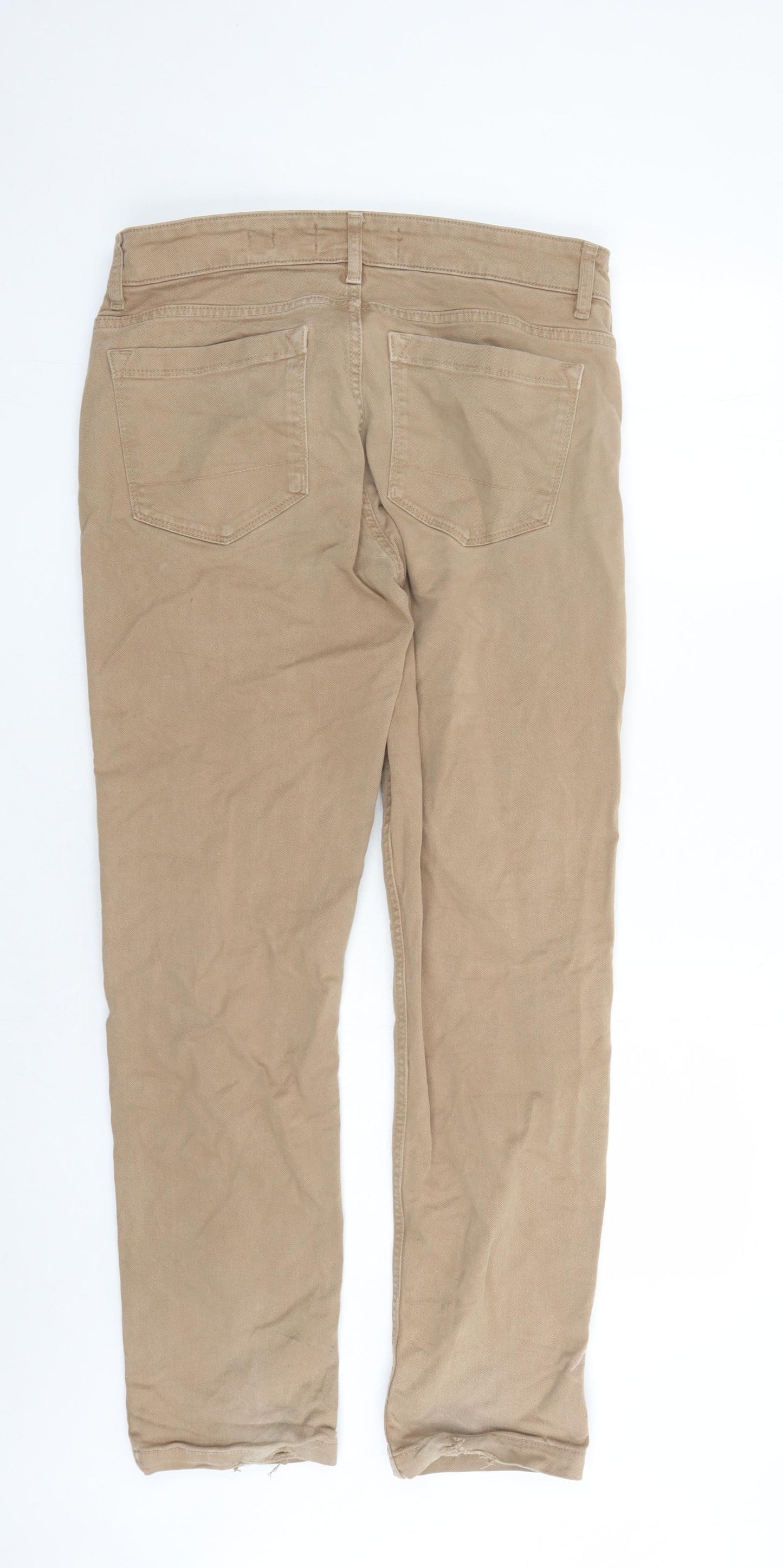 Fat Face Mens Brown Cotton Straight Jeans Size 32 in L30 in Regular Zip