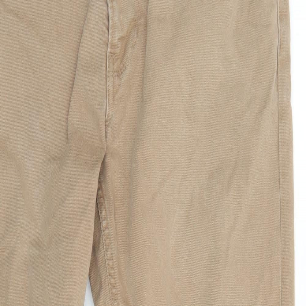 Fat Face Mens Brown Cotton Straight Jeans Size 32 in L30 in Regular Zip