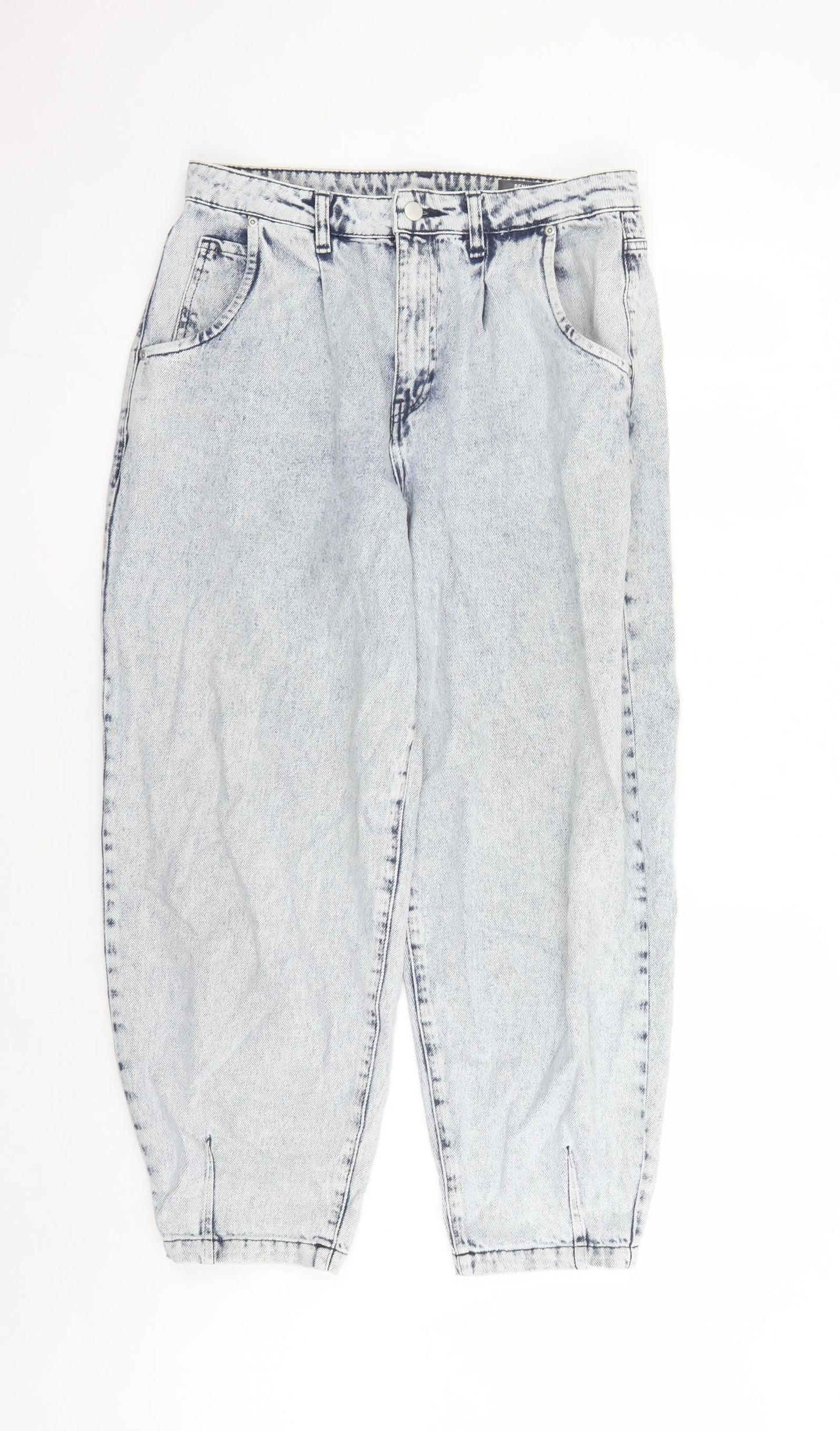 TU Womens Blue Cotton Tapered Jeans Size 12 L27 in Regular Zip - Pockets