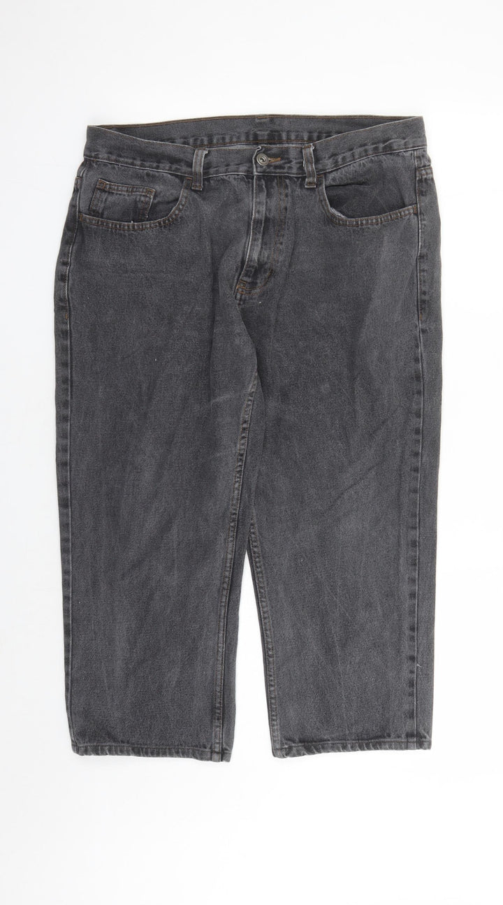 George Womens Grey Cotton Cropped Jeans Size 36 in L22 in Regular Zip - Pockets